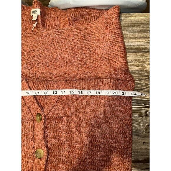 A.N.A. Womens Rust Tweed Marled Cable Knit V-Neck Sweater. Size MT(Med Tall) 9 - Picture 6 of 8